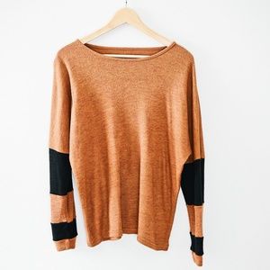 Brown and Black Color Block Sweater